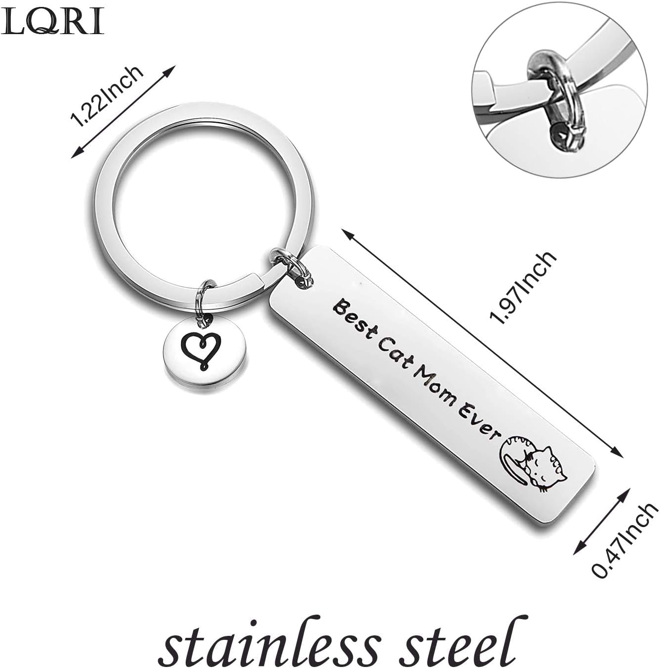 Best Cat Mom Ever Keychain Cat Memes Cat Lovers Gift Pet Owner Rescue Gift