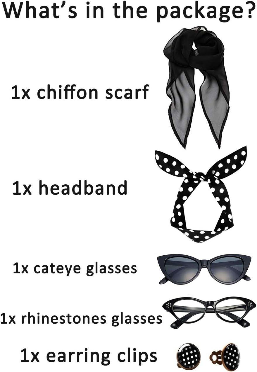 50S Costume Accessories Set for Women