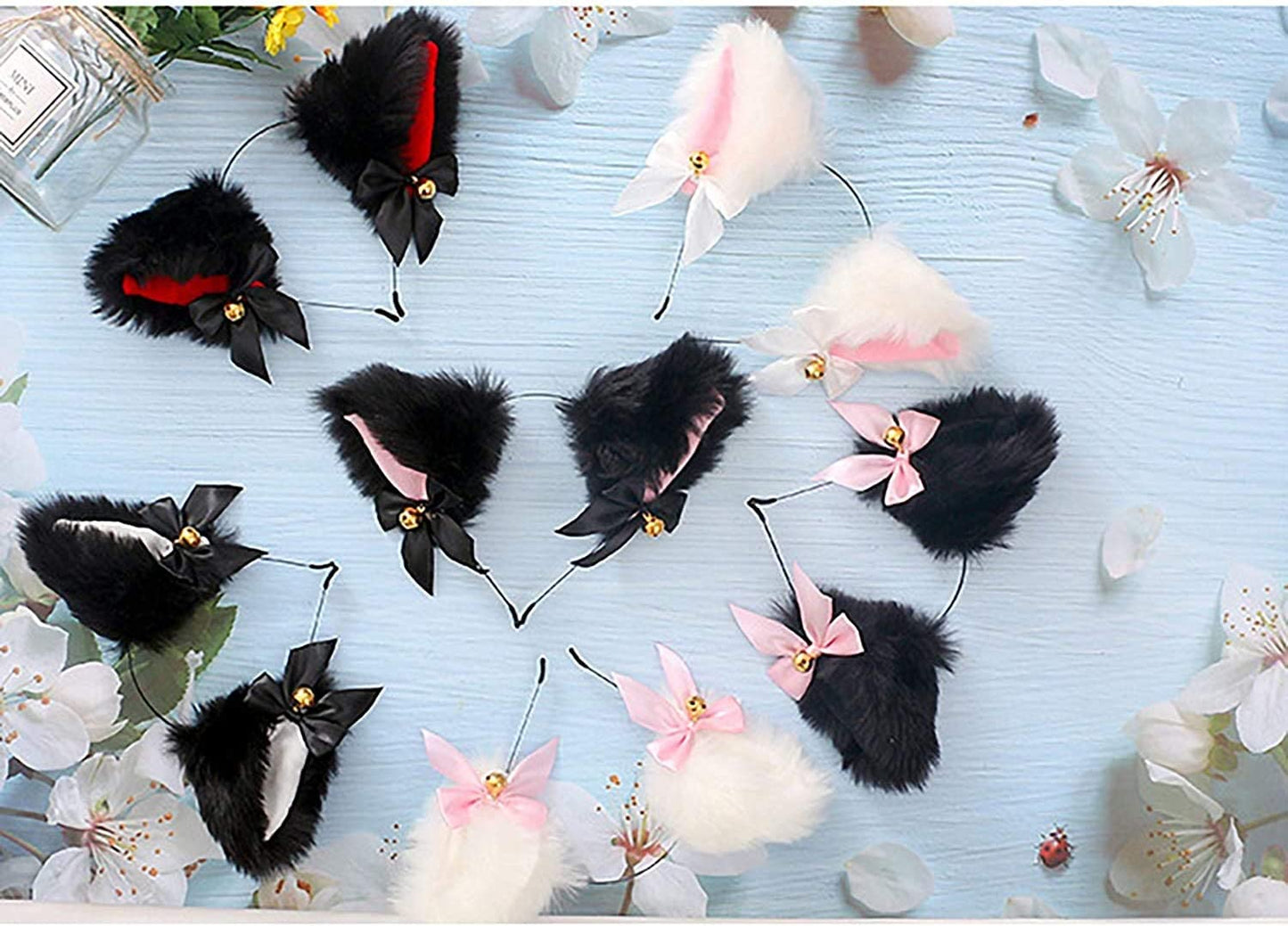 Cosplay Girl Plush Furry Cat Ears Headwear Accessory for Cam Girl Party