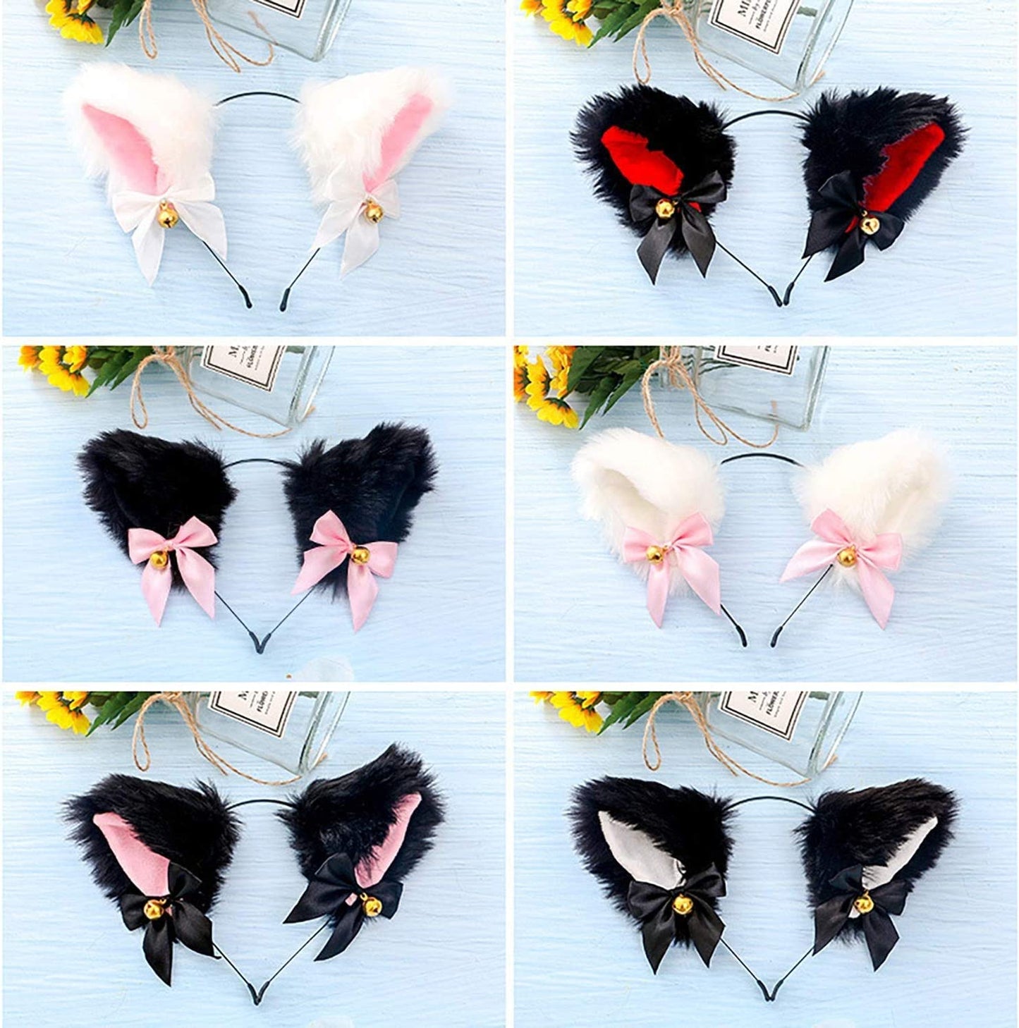 Cosplay Girl Plush Furry Cat Ears Headwear Accessory for Cam Girl Party