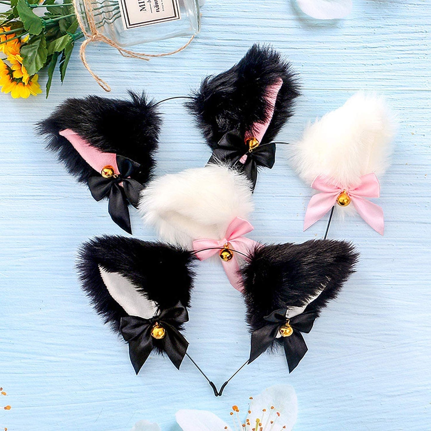 Cosplay Girl Plush Furry Cat Ears Headwear Accessory for Cam Girl Party