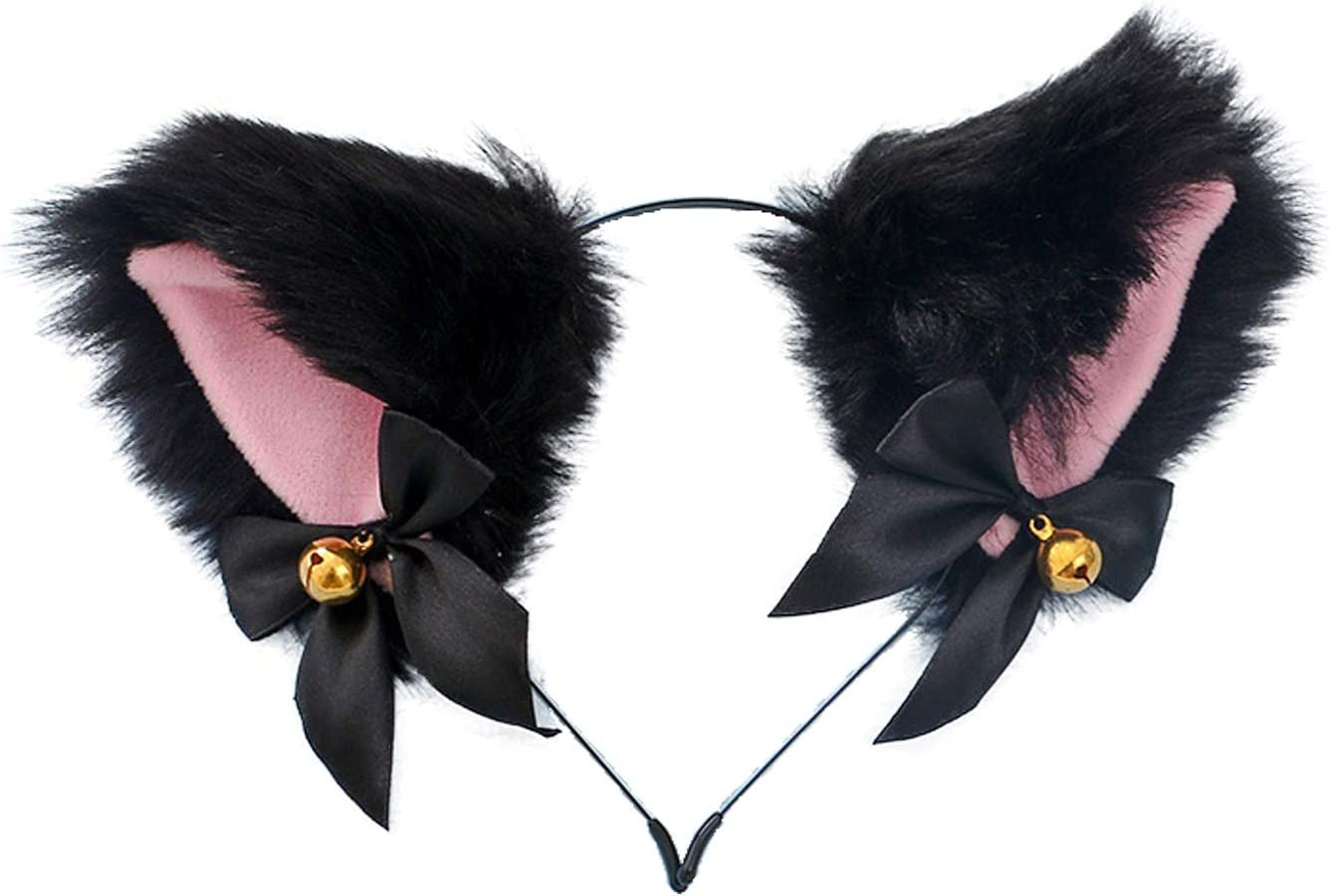 Cosplay Girl Plush Furry Cat Ears Headwear Accessory for Cam Girl Party