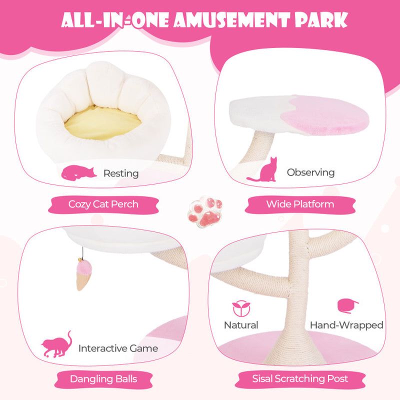 Multi-Layer Cat Tree Cat Tower with 2 Cat Perches 2 Platforms