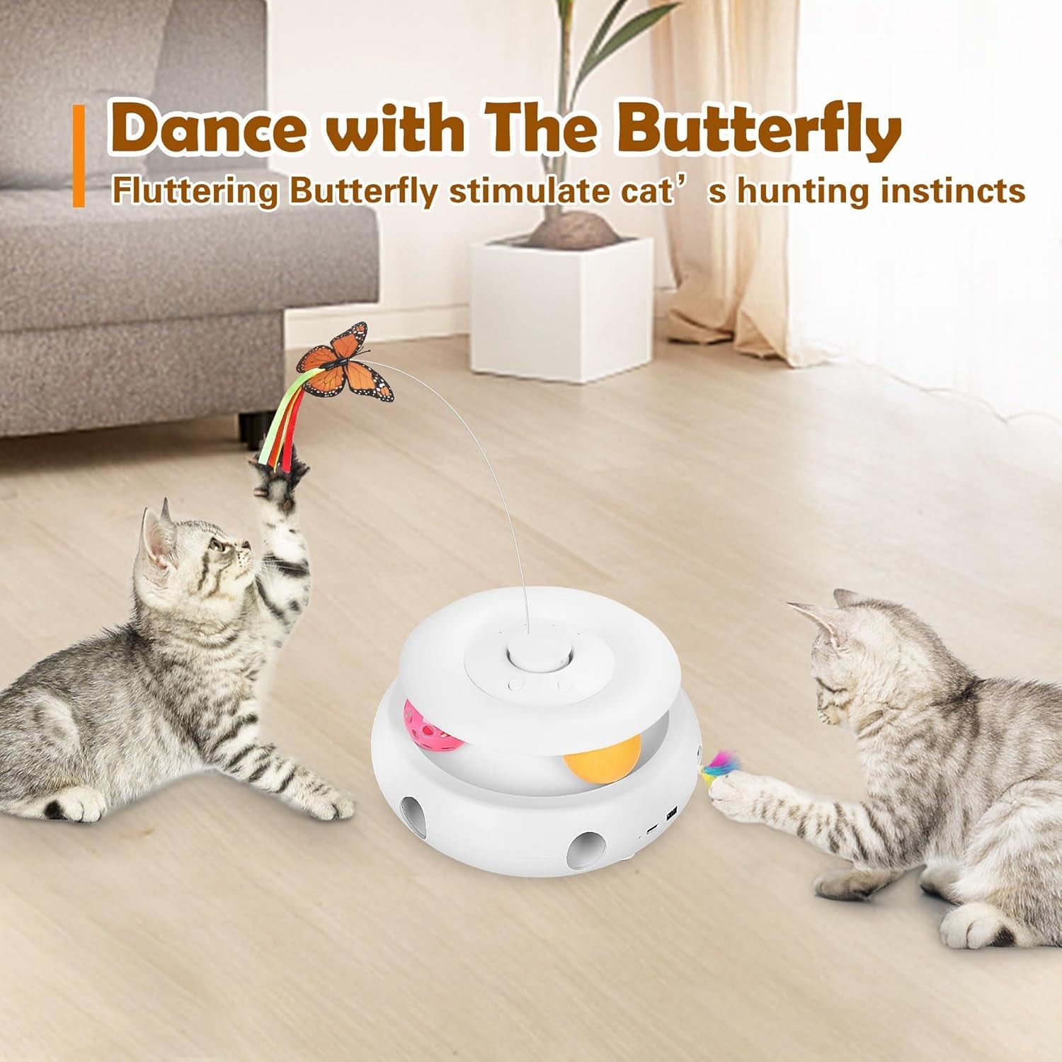 3-in-1 Interactive Cat Toy w/ Smart Sensor