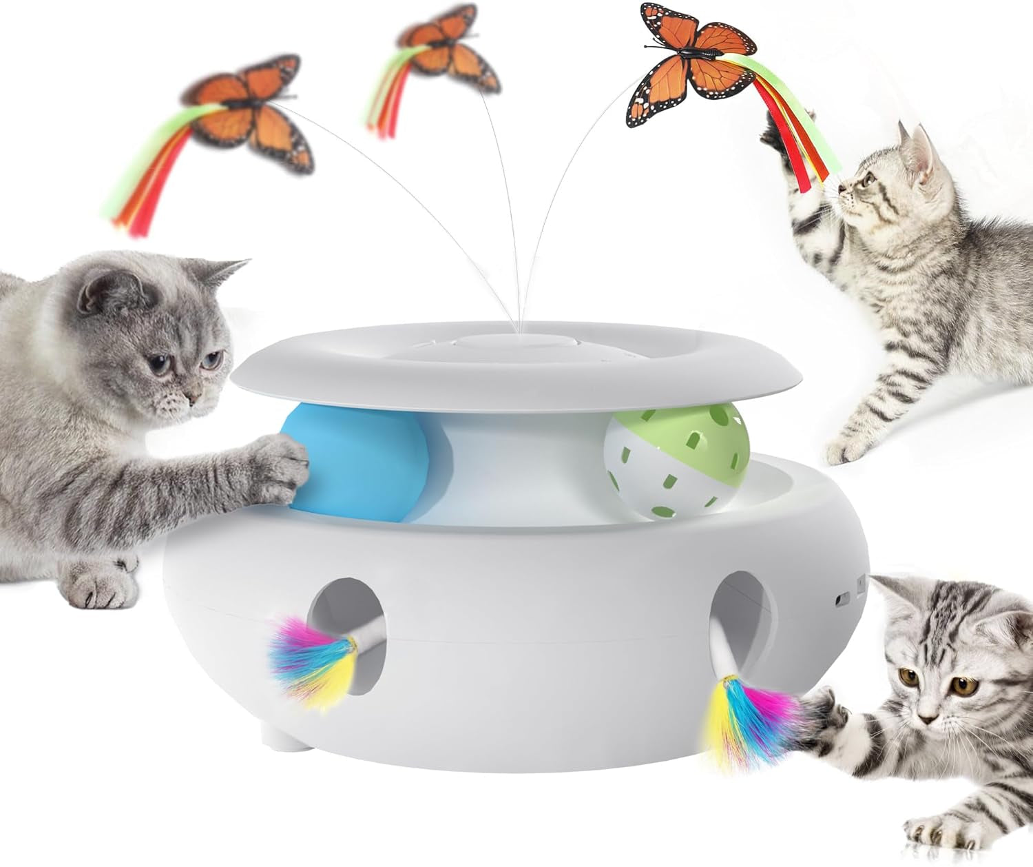 3-in-1 Interactive Cat Toy w/ Smart Sensor