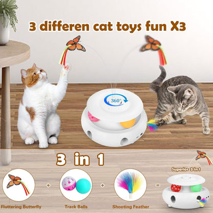 3-in-1 Interactive Cat Toy w/ Smart Sensor