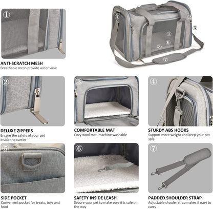 Soft-Sided Cat & Puppy Carrier TSA Approved