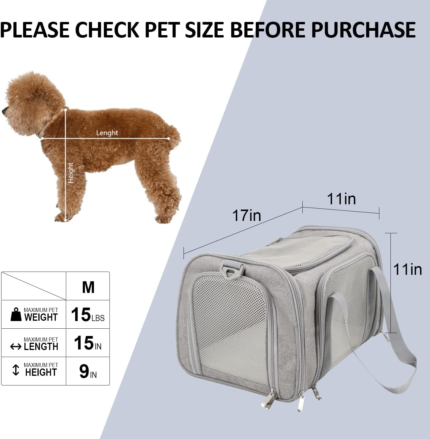 Soft-Sided Cat & Puppy Carrier TSA Approved