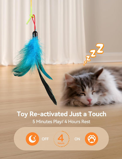 Interactive Laser Cat Toy w/ Feather & LED