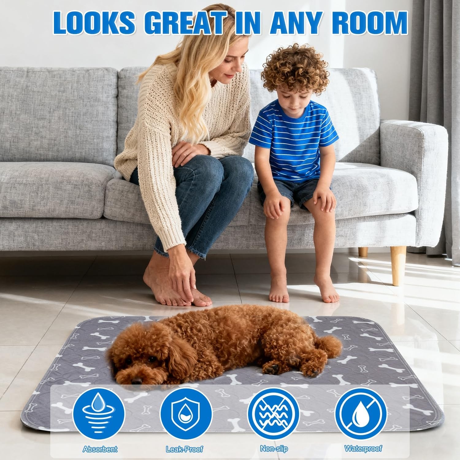 Reusable Leak-Proof Puppy Training Pads (M)