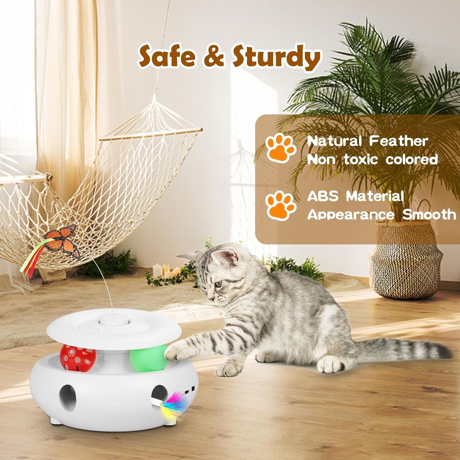3-in-1 Interactive Cat Toy w/ Smart Sensor