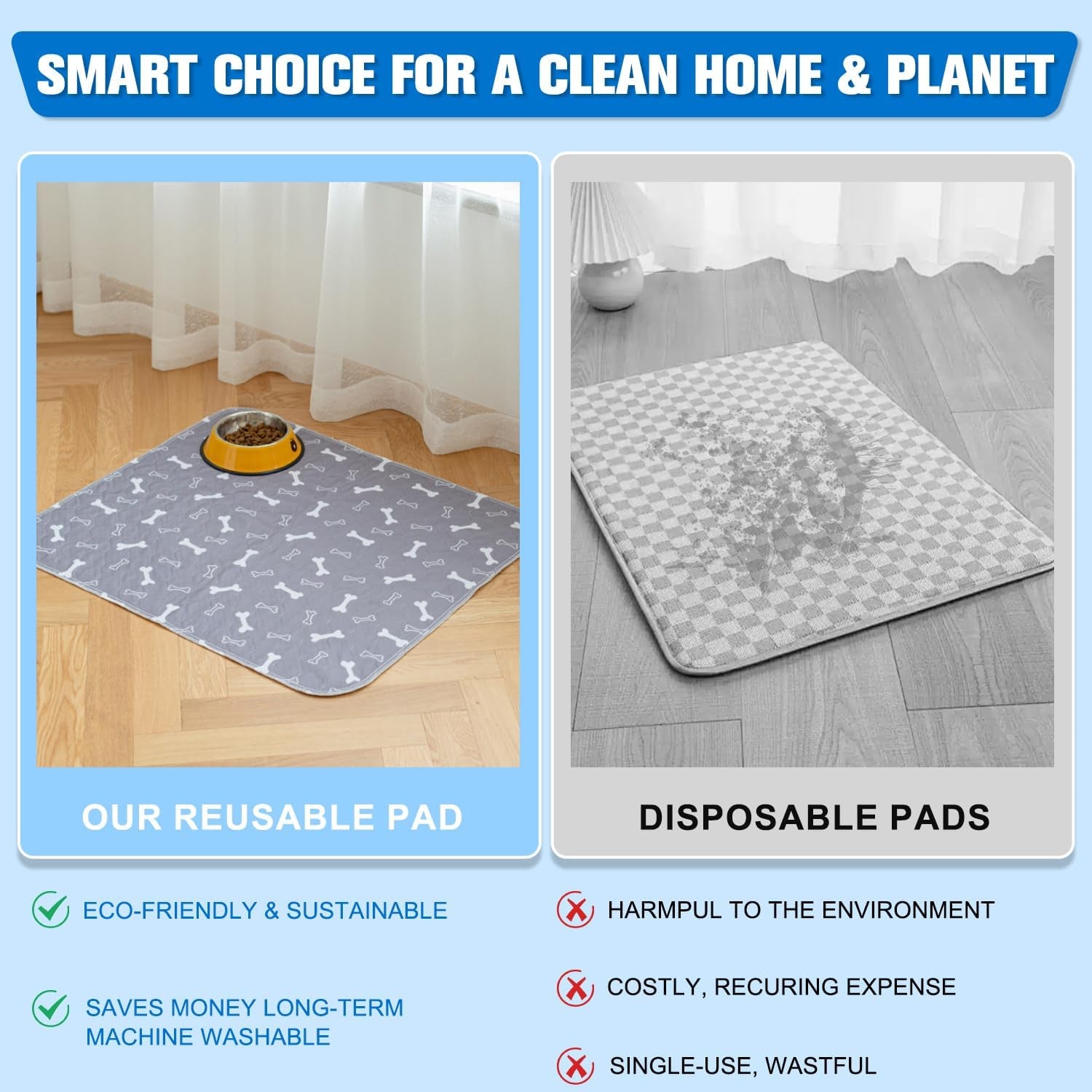 Reusable Leak-Proof Puppy Training Pads (M)